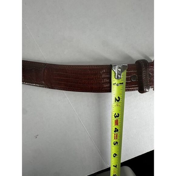 Nocona Mens Belt Size 46 Leather western Rodeo Brown Brass Buckle - Picture 13 of 13